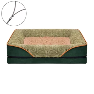 Stylish green and beige dog sofa