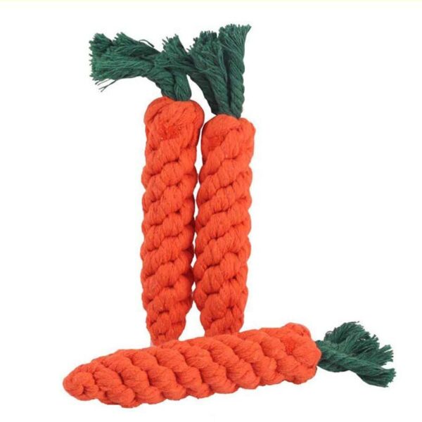 Carrot-shaped rope toy for dogs