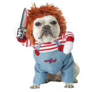 Halloween costume for dog Chucky