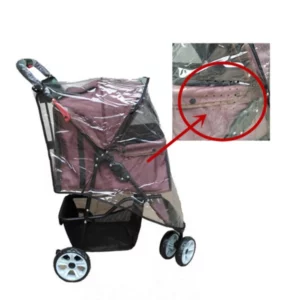 Clear plastic protective cover for dog stroller