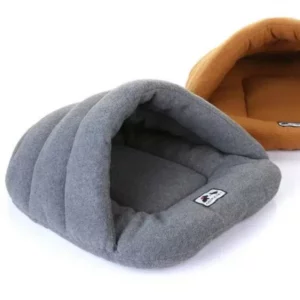 Gray or brown fleece dog sleeping bag