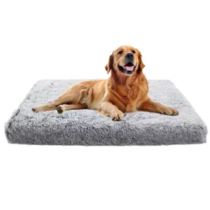 Gray and soft dog bed