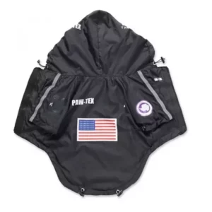 Waterproof dog jacket with American flag pattern