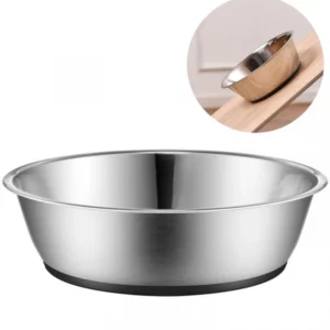 Non-slip stainless steel dog bowl