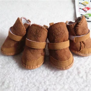 Velvet winter boot for dogs