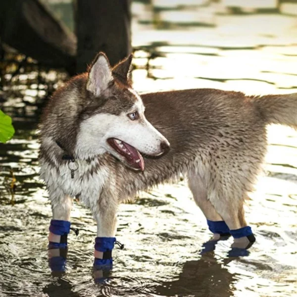 Solid color non-slip boots for large dogs