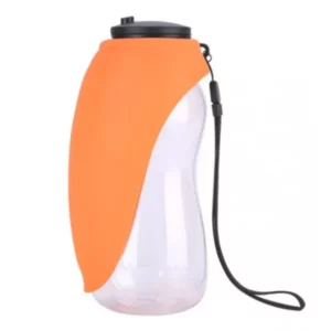 Water bottle with collapsible silicone spout for dogs