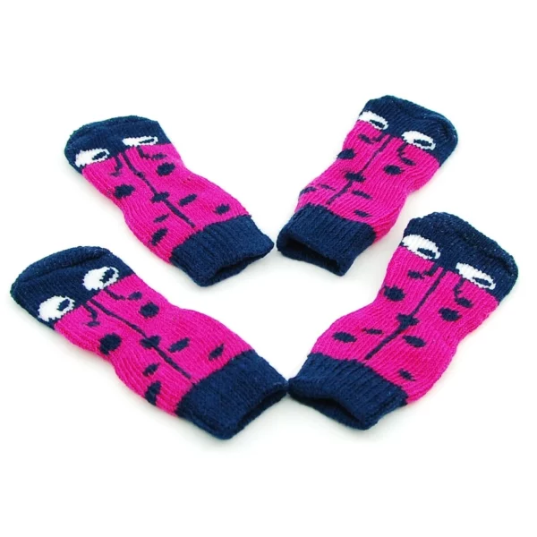 Non-slip knitted dog socks