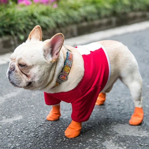 Waterproof rubber dog shoes