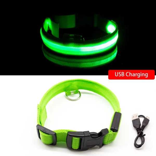 USB cable rechargeable LED collar for dogs