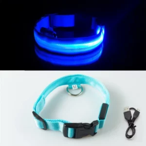 USB cable rechargeable LED collar for dogs