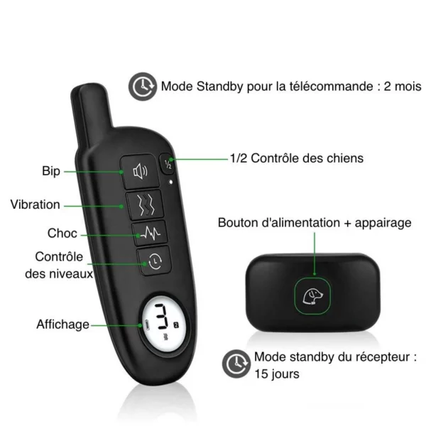 Anti-bark collar with remote control for dogs