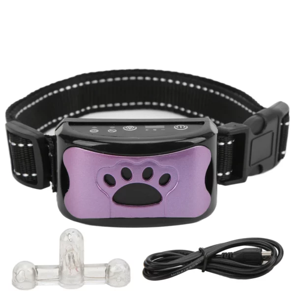 Anti-bark dog paw pattern collar