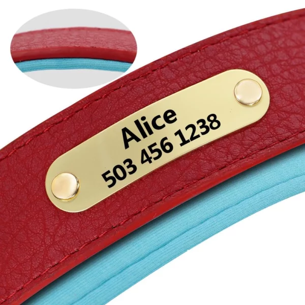 Personalized Double Layer Faux Leather Dog Collar