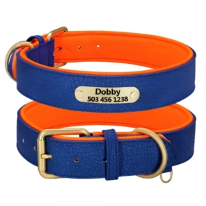 Personalized Double Layer Faux Leather Dog Collar