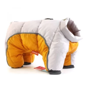 Winter dog jumpsuit with raised collar