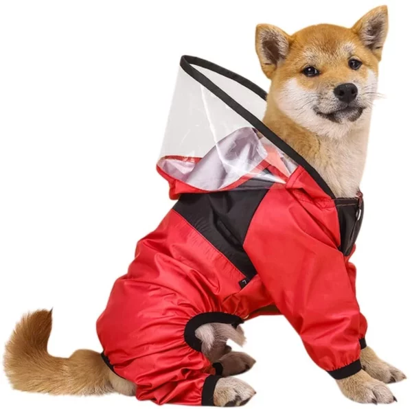 Hooded polyester dog jumpsuit