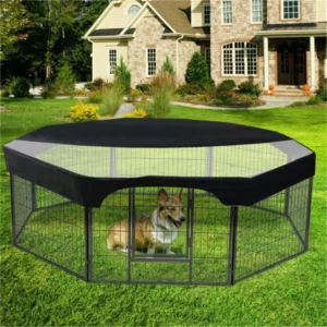 Orthogonal shaded dog playpen cover