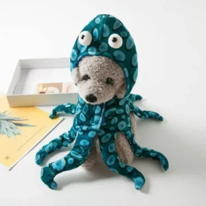 Halloween costume for blue octopus dog