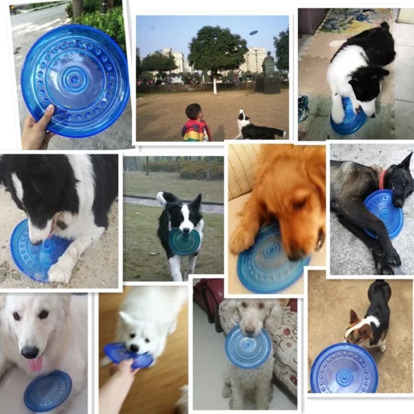 Soft rubber flying disc for dogs