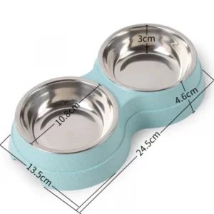 Double stainless steel bowl