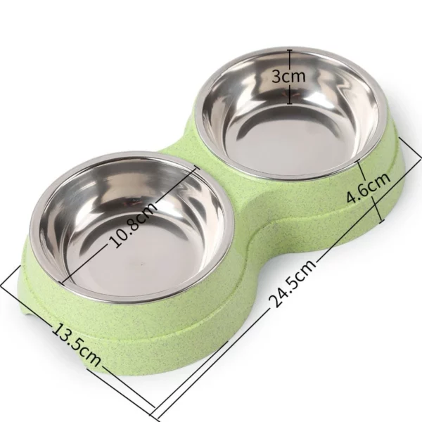 Double stainless steel bowl