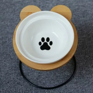 Double ceramic dog bowl