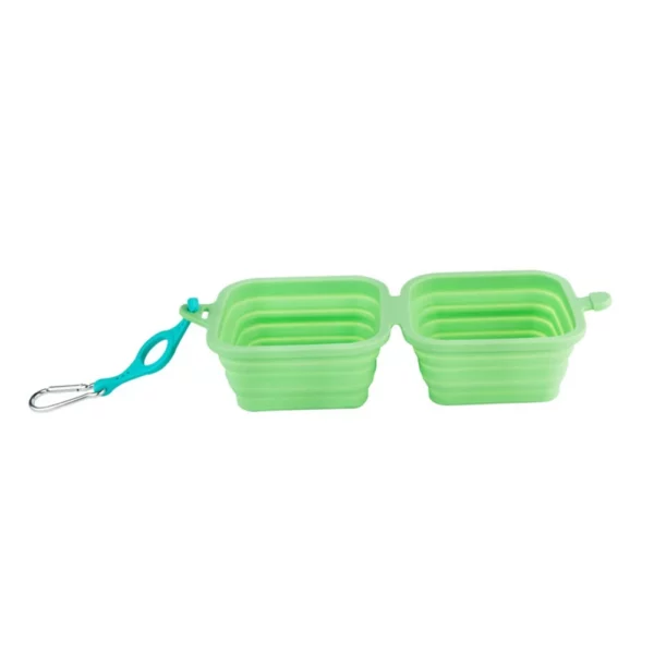 Double collapsible silicone dog bowls