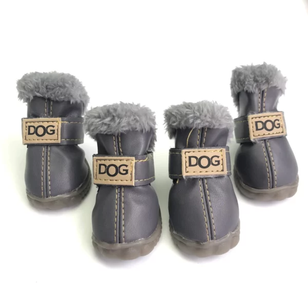 Synthetic leather winter dog boot