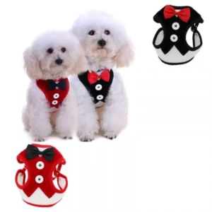 Stylish Bow Tie Dog Harness