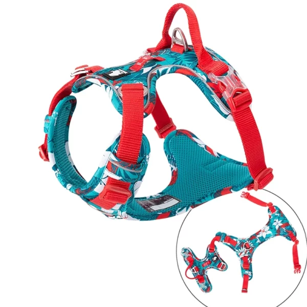 Tropical pattern dog harness