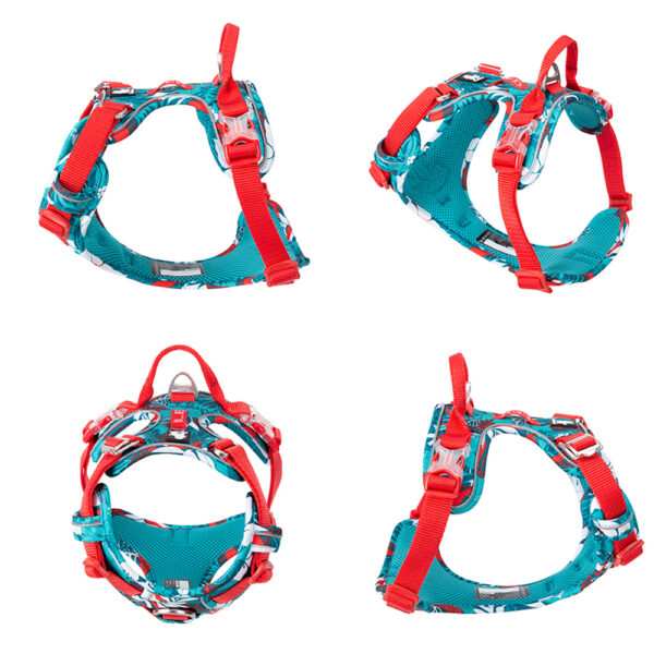 Tropical pattern dog harness