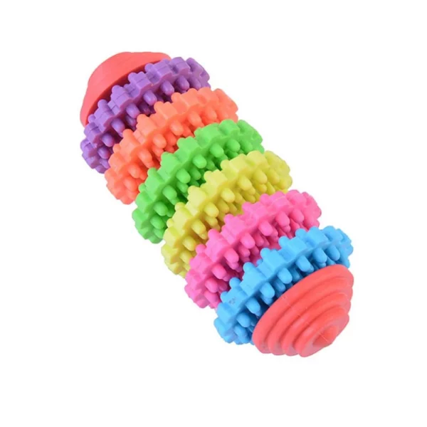 Multi-colored interactive dog toy