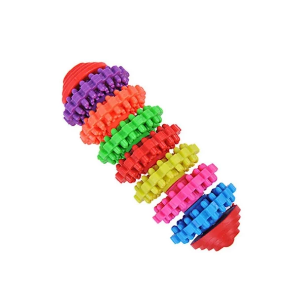 Multi-colored interactive dog toy