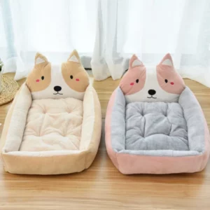 Fox patterned dog bed