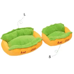 Hot dog shaped dog bed