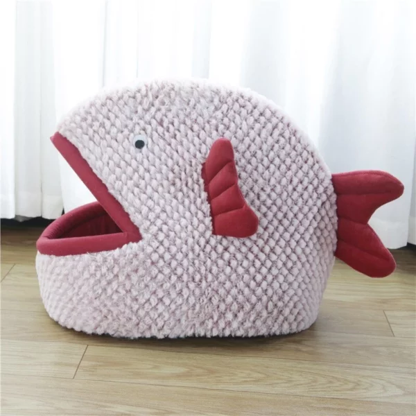 Fish-shaped dog bed