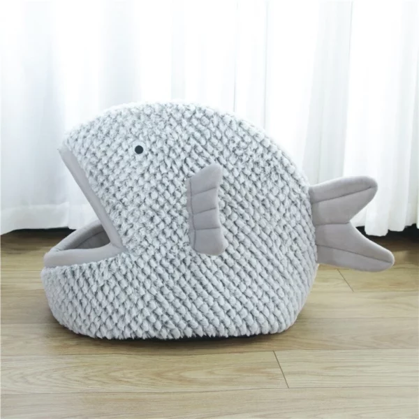 Fish-shaped dog bed