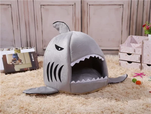 Shark shaped dog bed