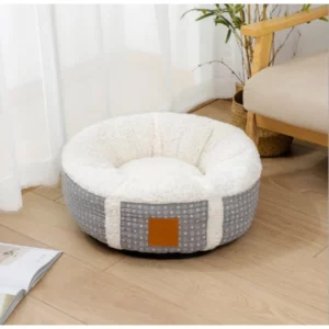 Round cashmere dog bed