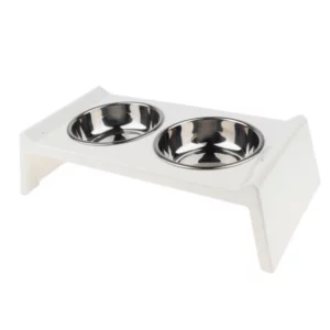 Acrylic dog feeder with stand