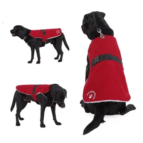 Solid color fleece coat for dogs