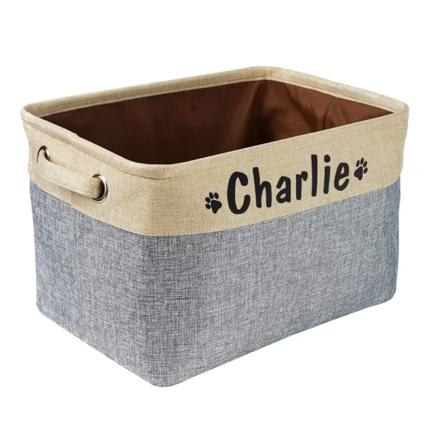 Personalized dog storage basket