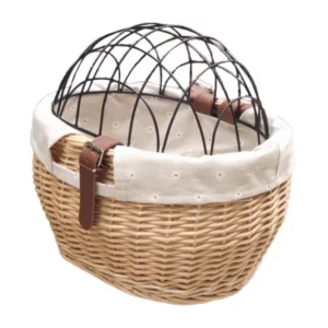 Bicycle basket with lid for dog