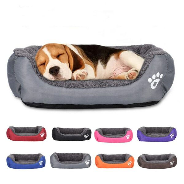 Rectangular cotton basket with paw pattern for XXL dog