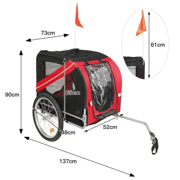 Foldable dog bike trailer