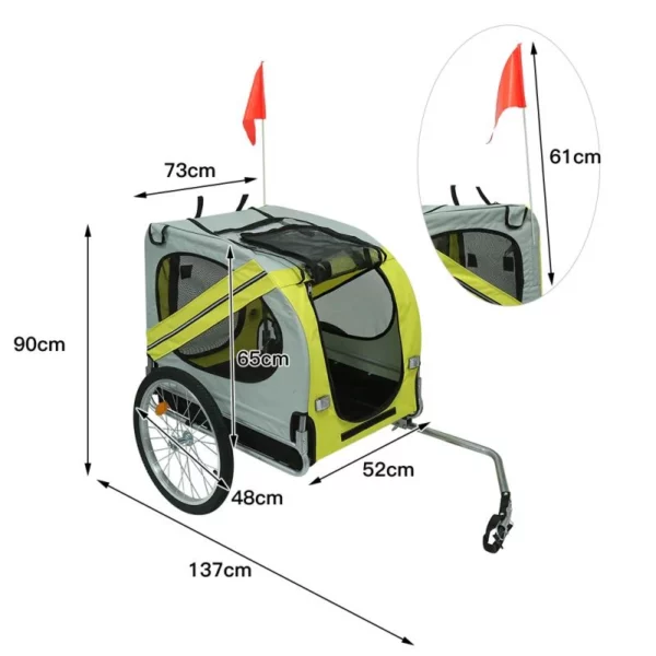 Foldable dog bike trailer