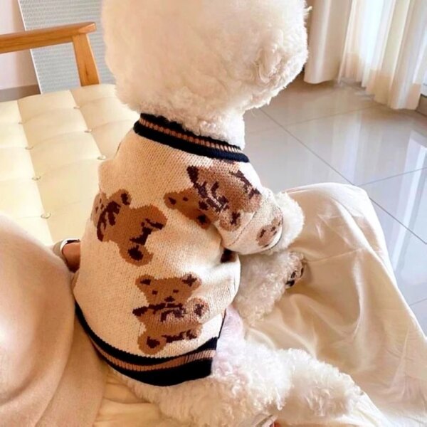 Cardigan-style sweater for dogs