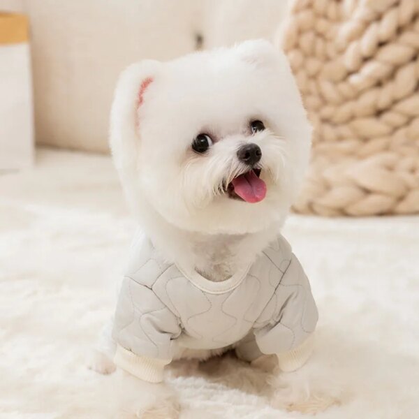 Dog puffer jacket with snap buttons