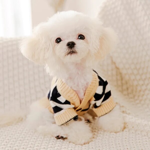 Cardigan-style sweater for dogs